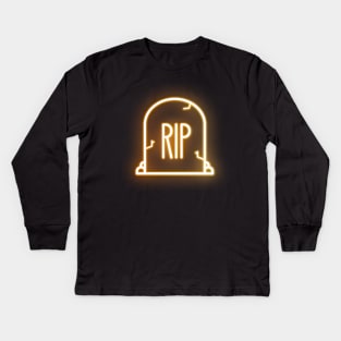 Gravestone in Neon Optics Kids Long Sleeve T-Shirt